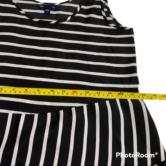 GAP Black Striped Breton Peplum Tank Top S - Picture 8 of 12